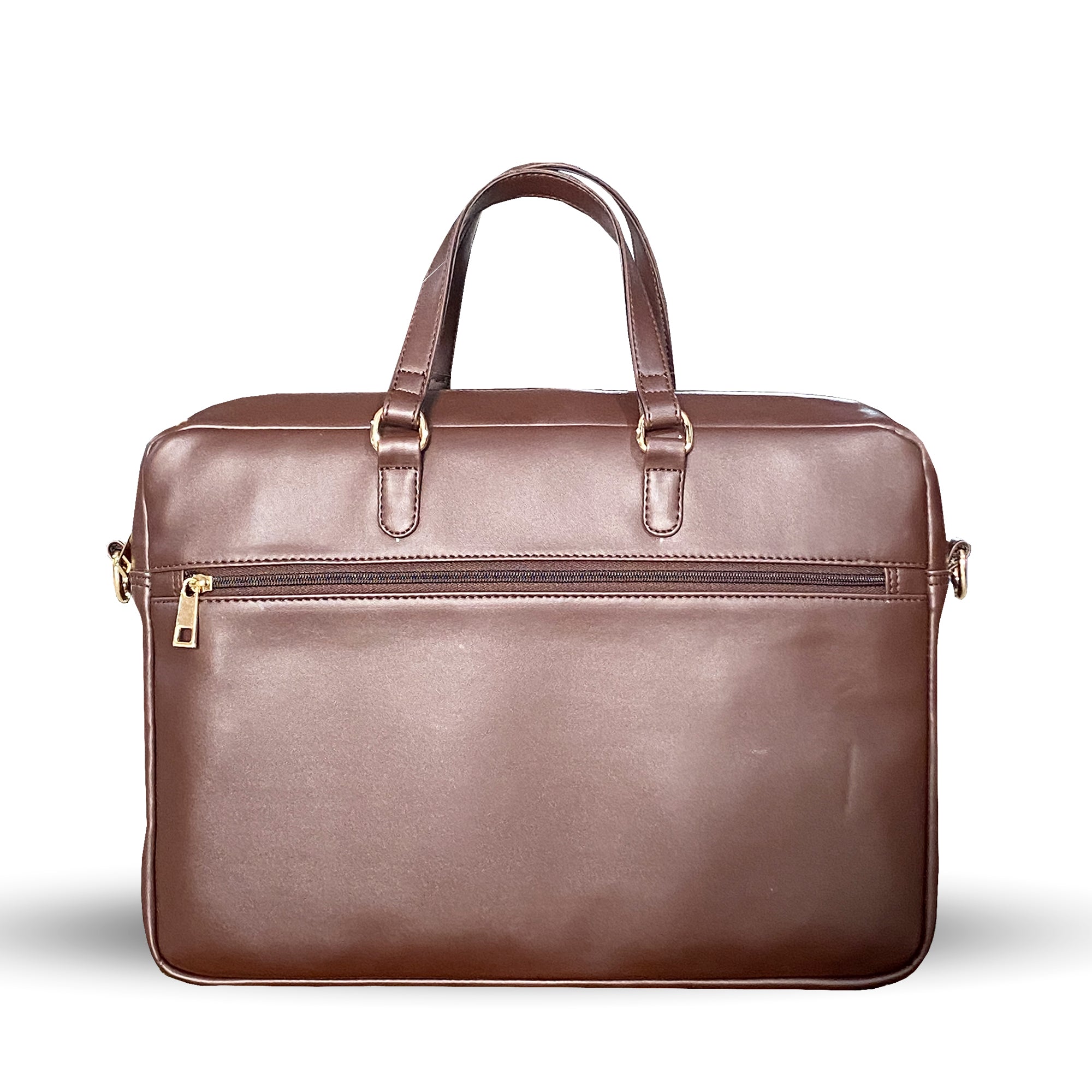 Vegan Leather Laptop Bag with Reinforced Stitching