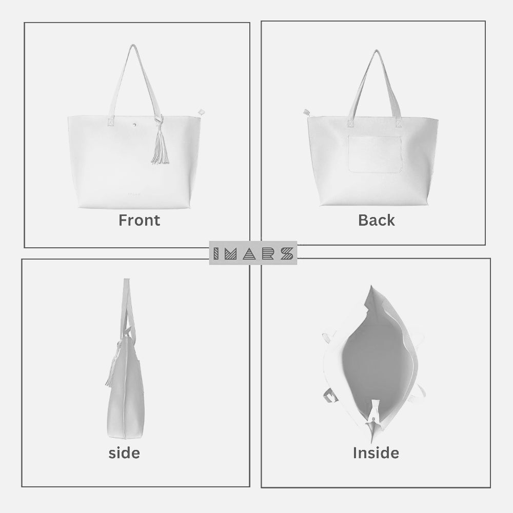 Classic White Tote Bag For Women & Girls